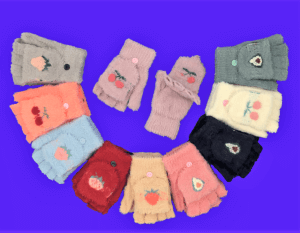 Перчатки-варежки подростковые с откидным верхом