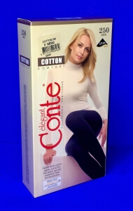 CONTE колготки Cotton 250 хлопок черные