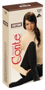 CONTE колготки Cotton 250 хлопок черные