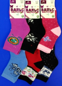 Вальс носки детские внутри махра на девочку