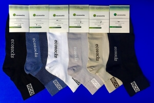 Носки мужские EcoSocks г. Бронницы укороченные сетка белые