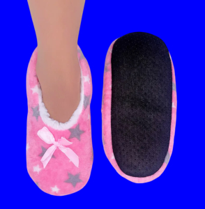 6 ПАР - Носки-тапочки внутри с мехом "Звездочки" женские