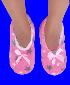 6 ПАР - Носки-тапочки внутри с мехом "Звездочки" женские