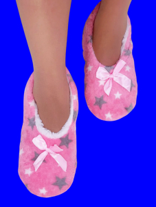 6 ПАР - Носки-тапочки внутри с мехом "Звездочки" женские