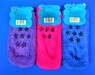Носки-тапочки детские "травка" с "тормозами" однотонные