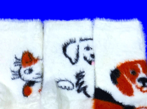 5 ПАР - Байвей термоноски женские ангора НОРКА ШЕРСТЬ "Мордочки" арт. 3561