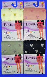 Dover  колготки детские 3D из микрофибры 60 den Сердечки