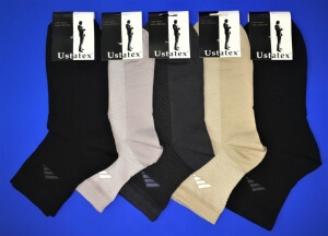 5 ПАР - ЮстаТекс носки мужские укороченные спортивные 1с19 сетка бежевые