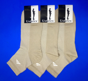 5 ПАР - ЮстаТекс носки мужские укороченные спортивные 1с19 сетка бежевые