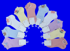 Зувей носки детские для девочек ажурные "Сердечки" из чесаного хлопка