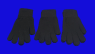 Перчатки женские, подростковые ЧЕРНЫЕ с начесом арт. MS-Н2202