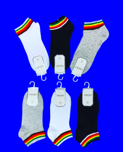 Носки женские укороченные с яркими полосочками арт. BW-156