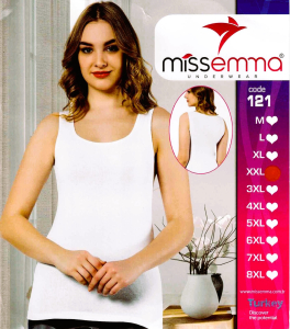 Майки женские Miss Emma Турция однотонные арт.121 БЕЛЫЕ