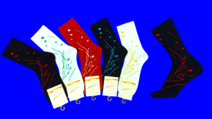 Носки женские высокие с рисунком арт. 2921