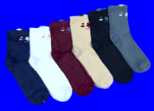 Ecosocks носки женские ангора НОРКА ШЕРСТЬ "с ушками" арт. 6630