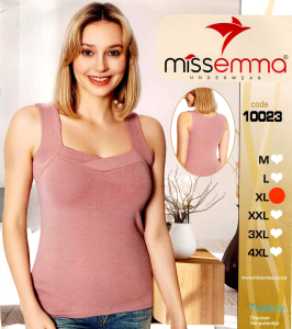 Майки женские Miss Emma Турция широкие бретели арт. 10023 ПУДРОВЫЙ