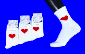 3 ПАРЫ - Носки женские ангора НОРКА СЕРДЦЕ высокие арт. 2888