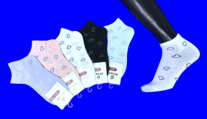 Носки женские укороченные Сердечки арт. 4063