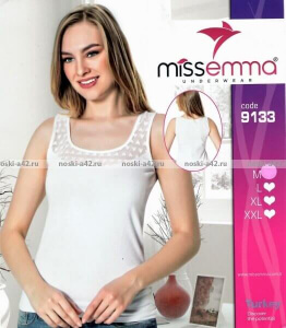 Майки женские Miss Emma Турция Кружево арт. 9133 МОЛОЧНЫЕ