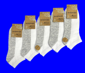 DOMINOBS носки женские укороченные белые (серая подошва) арт. 7101