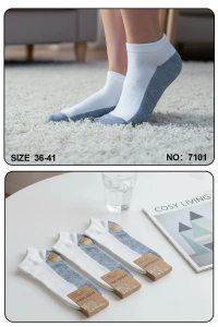 DOMINOBS носки женские укороченные белые (серая подошва) арт. 7101