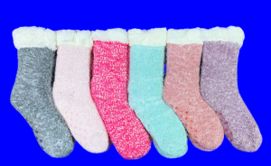 3 ПАРЫ - Носки женские с "тормозами" внутри с мехом