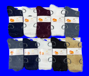 3 ПАРЫ - Ecosocks носки женские ангора НОРКА СЕРДЦЕ высокие арт. 6621