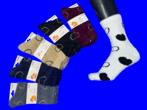 3 ПАРЫ - Ecosocks носки женские ангора НОРКА СЕРДЦЕ высокие арт. 6621