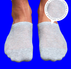 3 ПАРЫ - Следки мужские короткие (с силиконом) СЕТКА