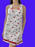 Ночная сорочка женская трикотажная без рукавов "Сердечки"