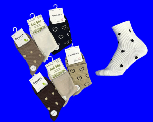 3 ПАРЫ - ПОДАРОЧНЫЙ НАБОР носки женские AMIGOBS АССОРТИ рисунков 