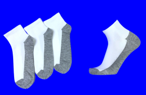 Носки мужские укороченные белые (серая подошва) арт. 5501