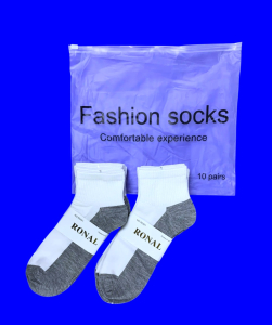 Носки мужские укороченные белые (серая подошва) арт. 5501