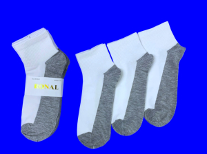 Носки мужские укороченные белые (серая подошва) арт. 5501