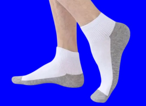 Носки мужские укороченные белые (серая подошва) арт. 5501