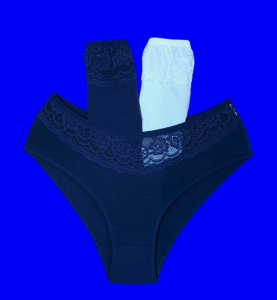Трусы женские Турция с кружевом высокая посадка "Неделька - 3 шт." №8 АССОРТИ