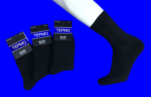 Термоноски мужские ШЕРСТЬ внутри махра ЧЕРНЫЕ арт. 1553