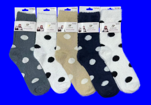 Ecosocks носки женские ангора НОРКА ШЕРСТЬ высокие ГОРОХ арт. 6624
