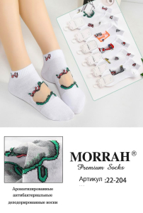 6 ПАР - MORRAH носки женские укороченные хлопок + капрон АССОРТИ
