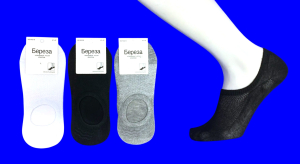 Следки мужские короткие (с силиконом) СЕТКА