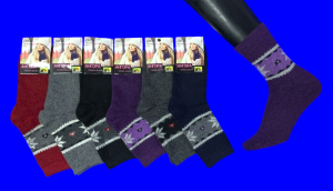 Термоноски женские ангора шерсть Снежинки арт. 567