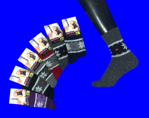 Термоноски женские ангора шерсть Снежинки арт. 567