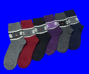 Термоноски женские ангора шерсть Снежинки арт. 567