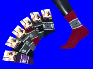 Термоноски женские ангора шерсть Снежинки арт. 567