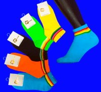 5 ПАР - Байвэй (Рубин) носки женские укороченные ЦВЕТНЫЕ с полосочками